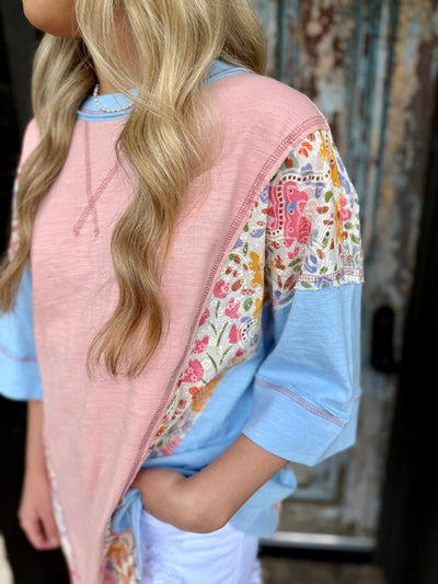 Patchwork Oversized Top