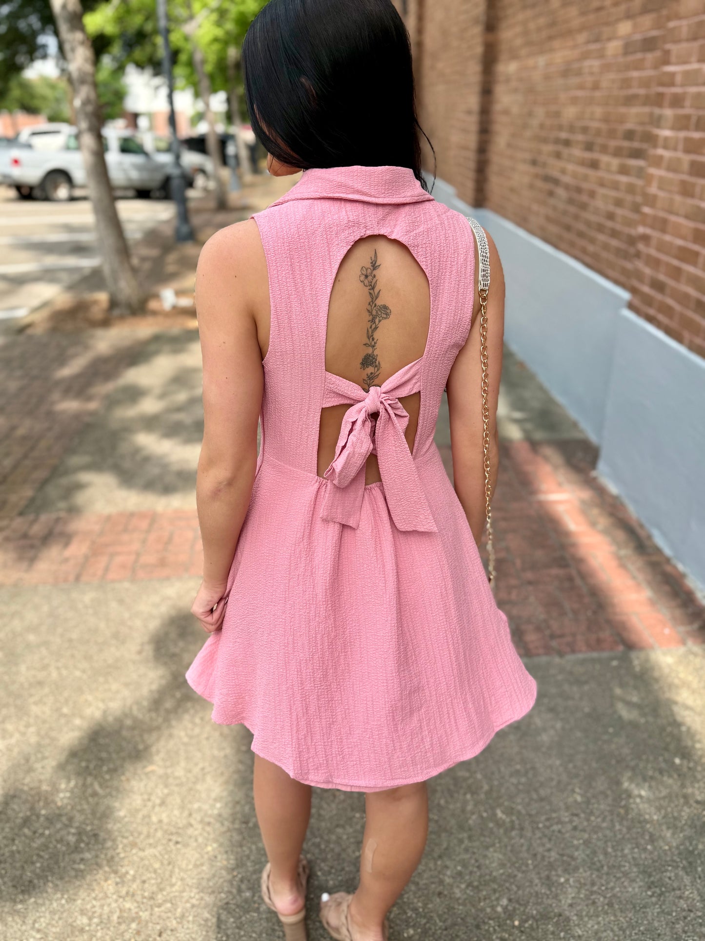 Open Back Mini Dress