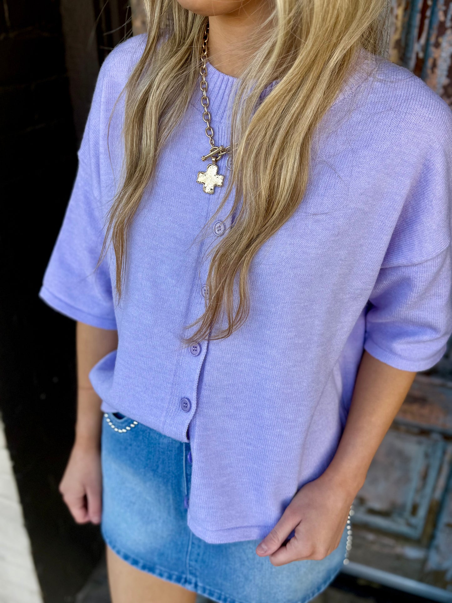 Brightside Cardigan- Lavender