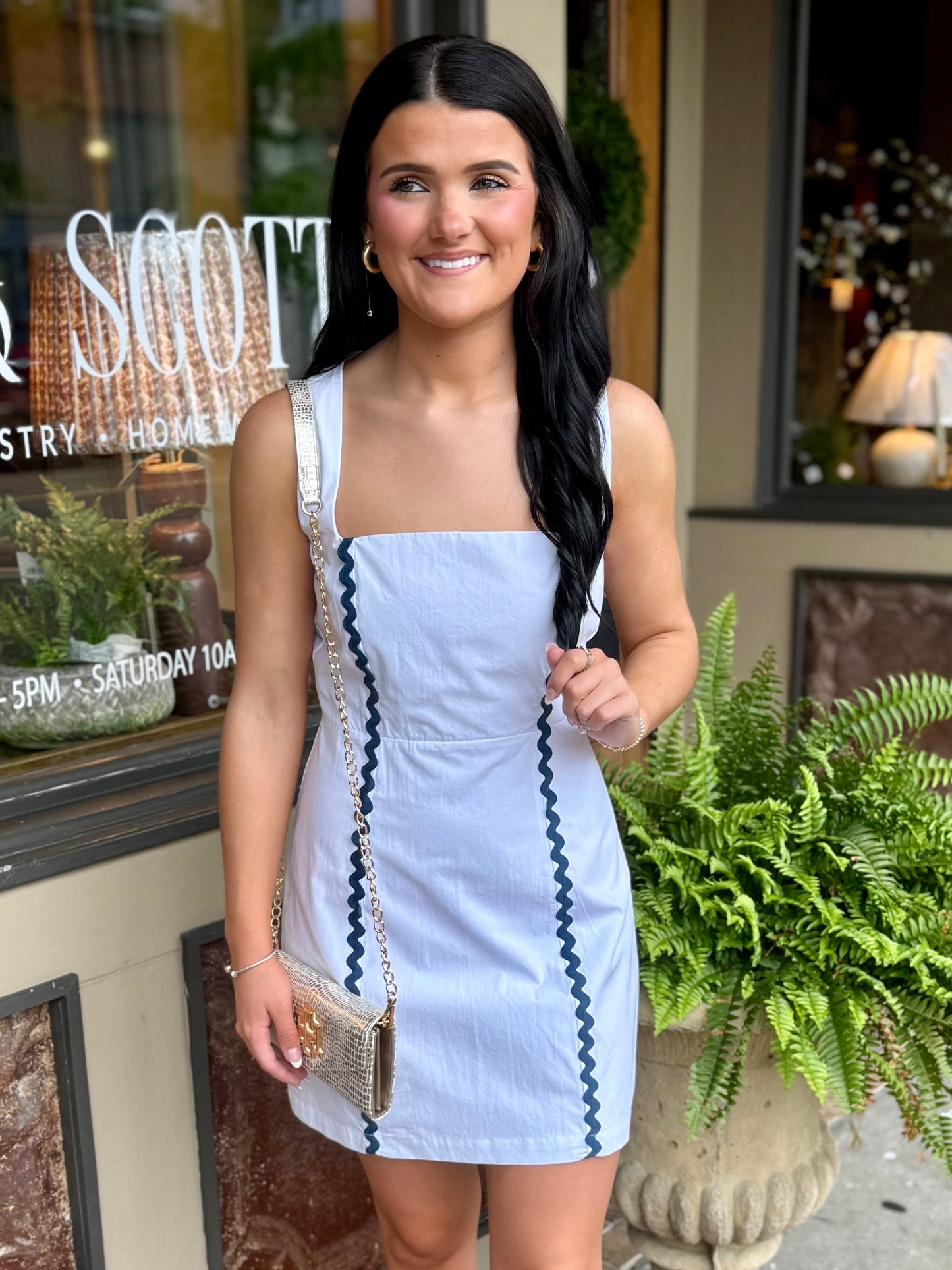 Navy Front Stripe Dress