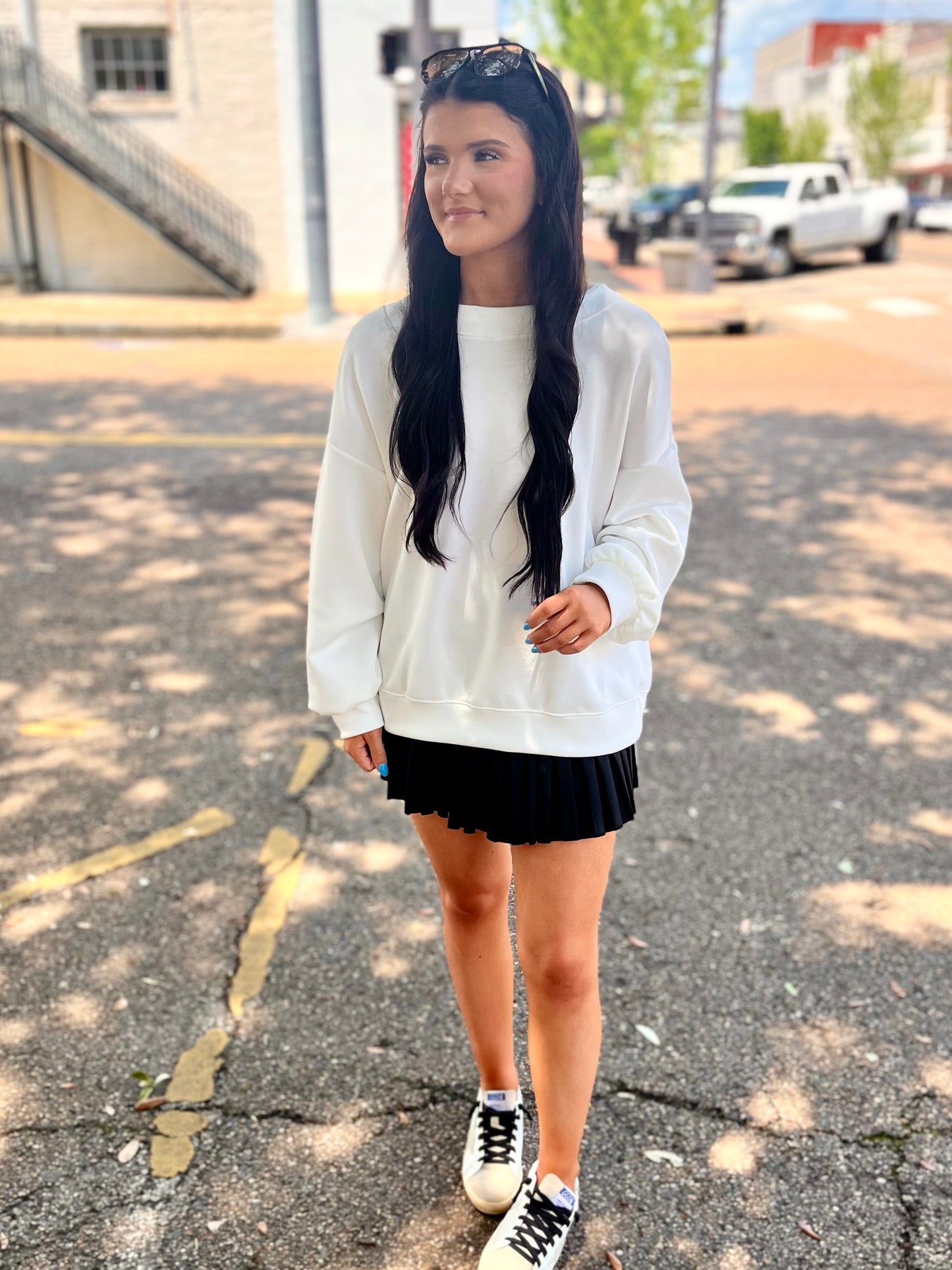 Bow-Back Oversized Pullover