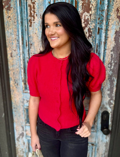 Warm & Fuzzy Sweater- Red