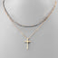 Cross & Bead Layered Necklace- 4 Colors