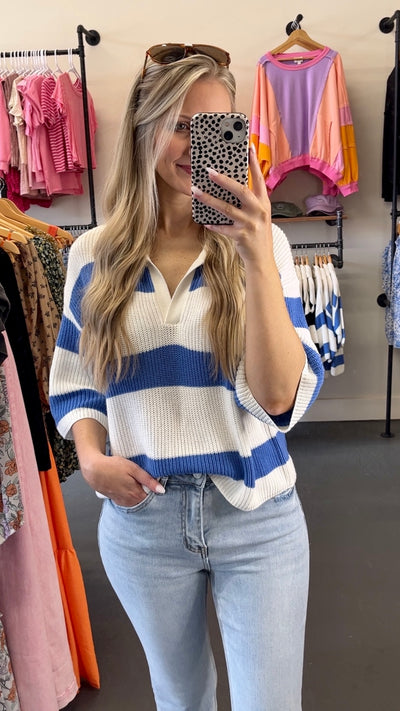 Blue Striped Top