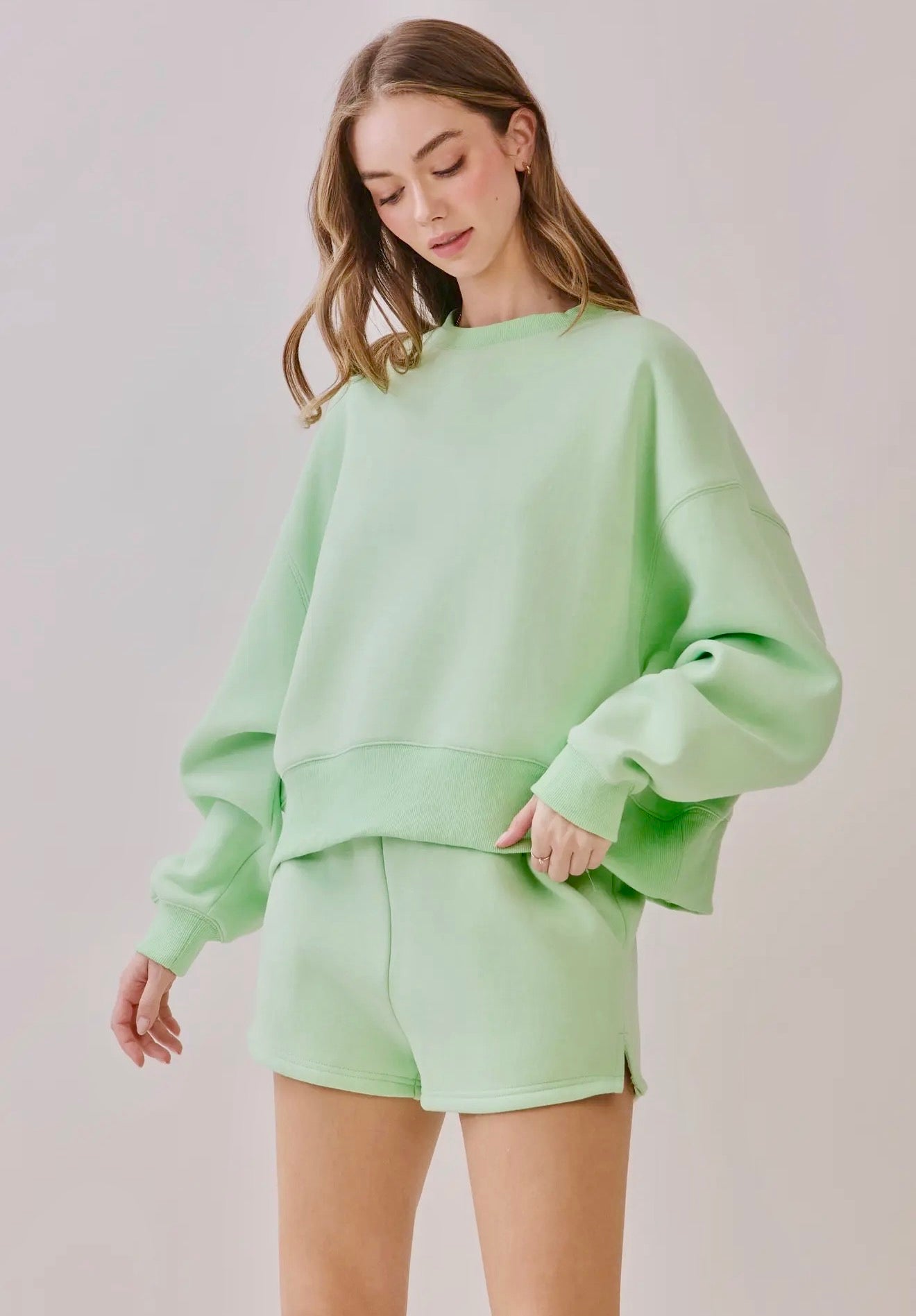 Crewneck Pullover- Lime Green