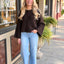 Fuzzy Knit Cardigan- Chocolate