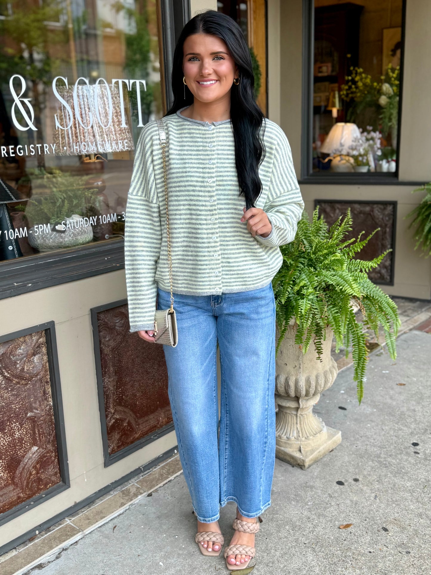 Cori Stripe Top- Butter