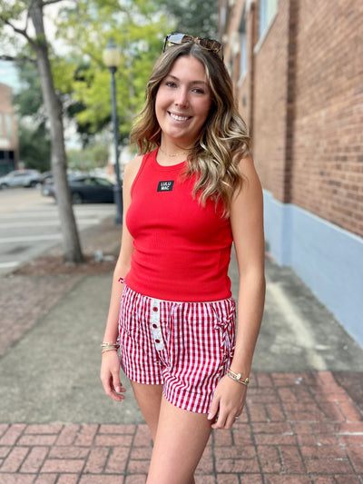 Lulu Mac Button Down Bow Boxer Shorts