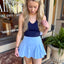Bow Cutout Skirt- Blue