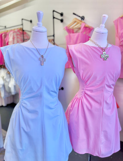 Cinch Me Up Mini Dress- Pink