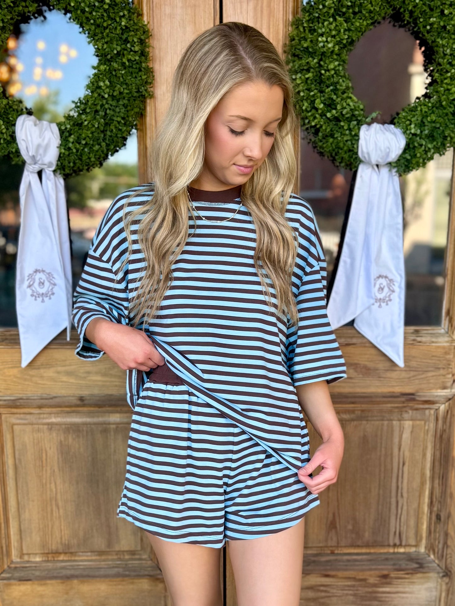 Lena Stripe Set- Blue