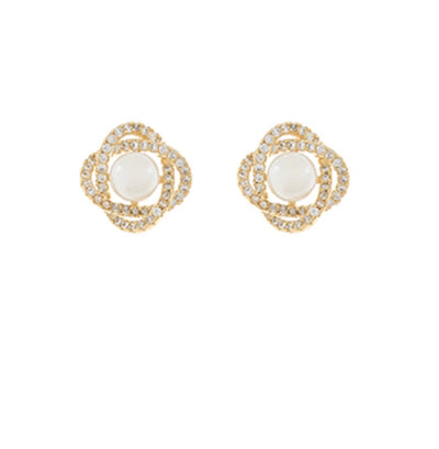 Knot + Pearl Stud Earrings
