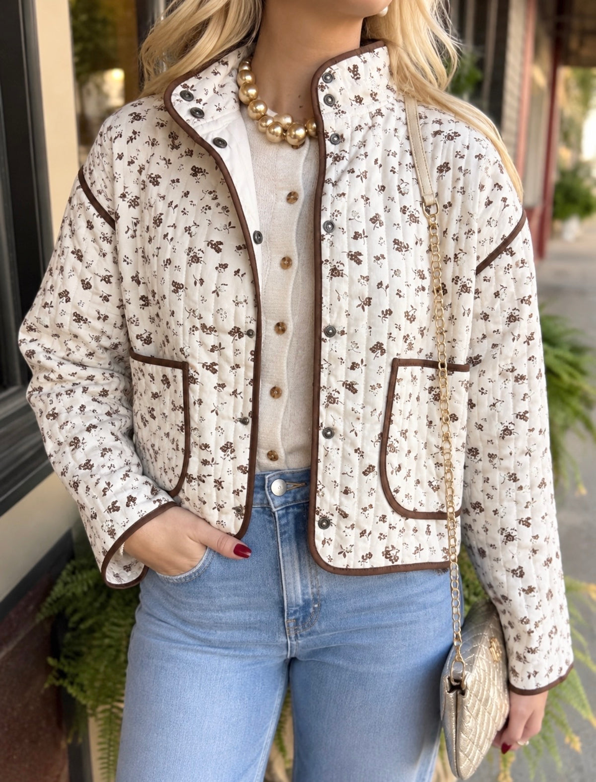 Floral Jacket- Cream