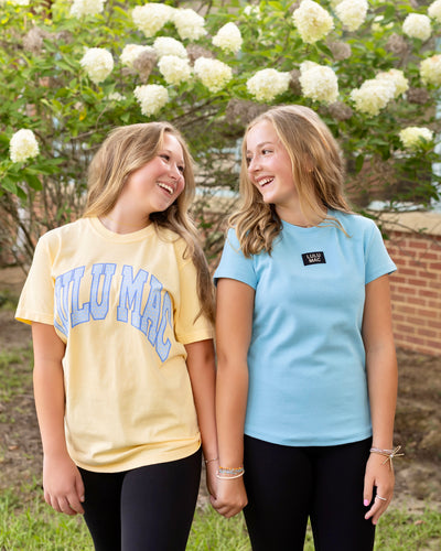 Lulu Mac Tee- Butter/Baby Blue