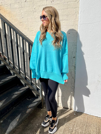 Piper Pullover- Aqua