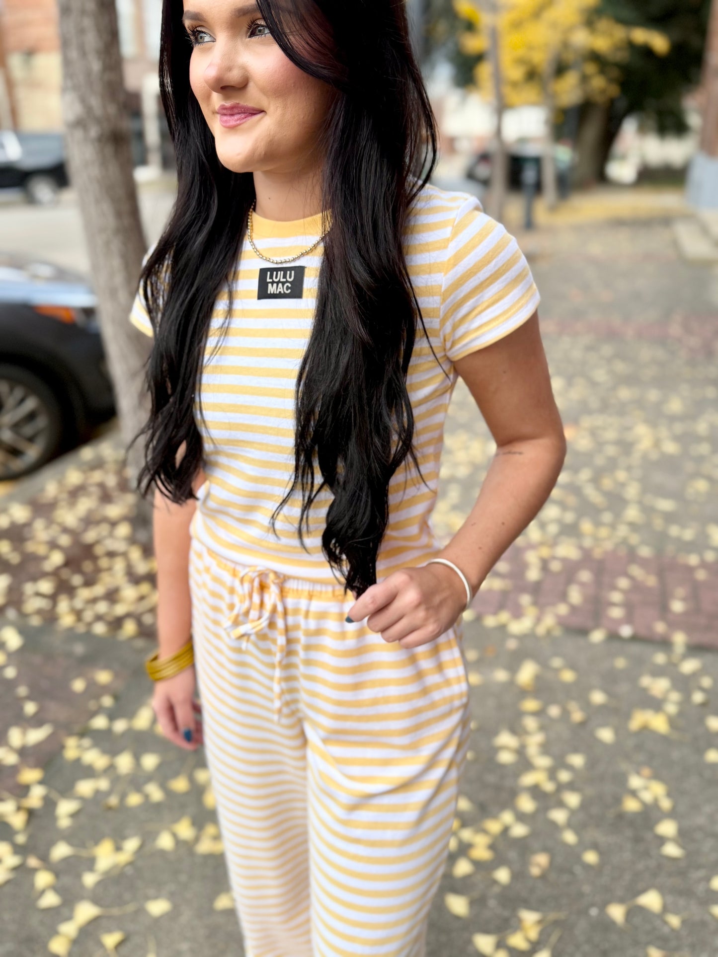 Lulu Mac Stripe Top- Yellow