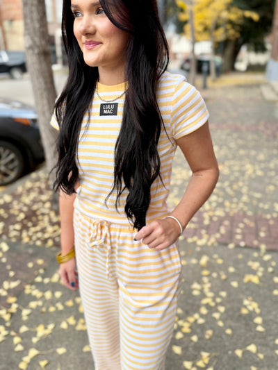Lulu Mac Stripe Top- Yellow