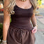 Millie Stripe Tank- Chocolate