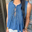 Denim Front Tie Top