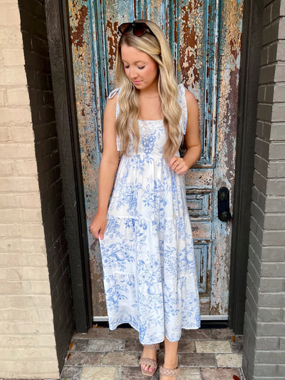 Baylor Midi Dress- Blue