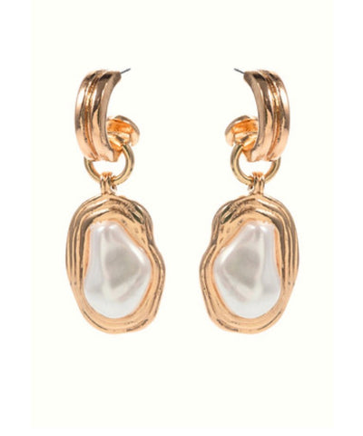 Chunky Baroque Pearl Dangle Earrings