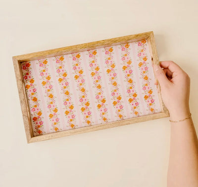 Rectangle Wood Enamel Trap- Petal Pink