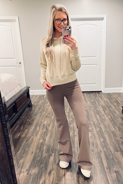 Maddy Flare Leggings- Deep Taupe