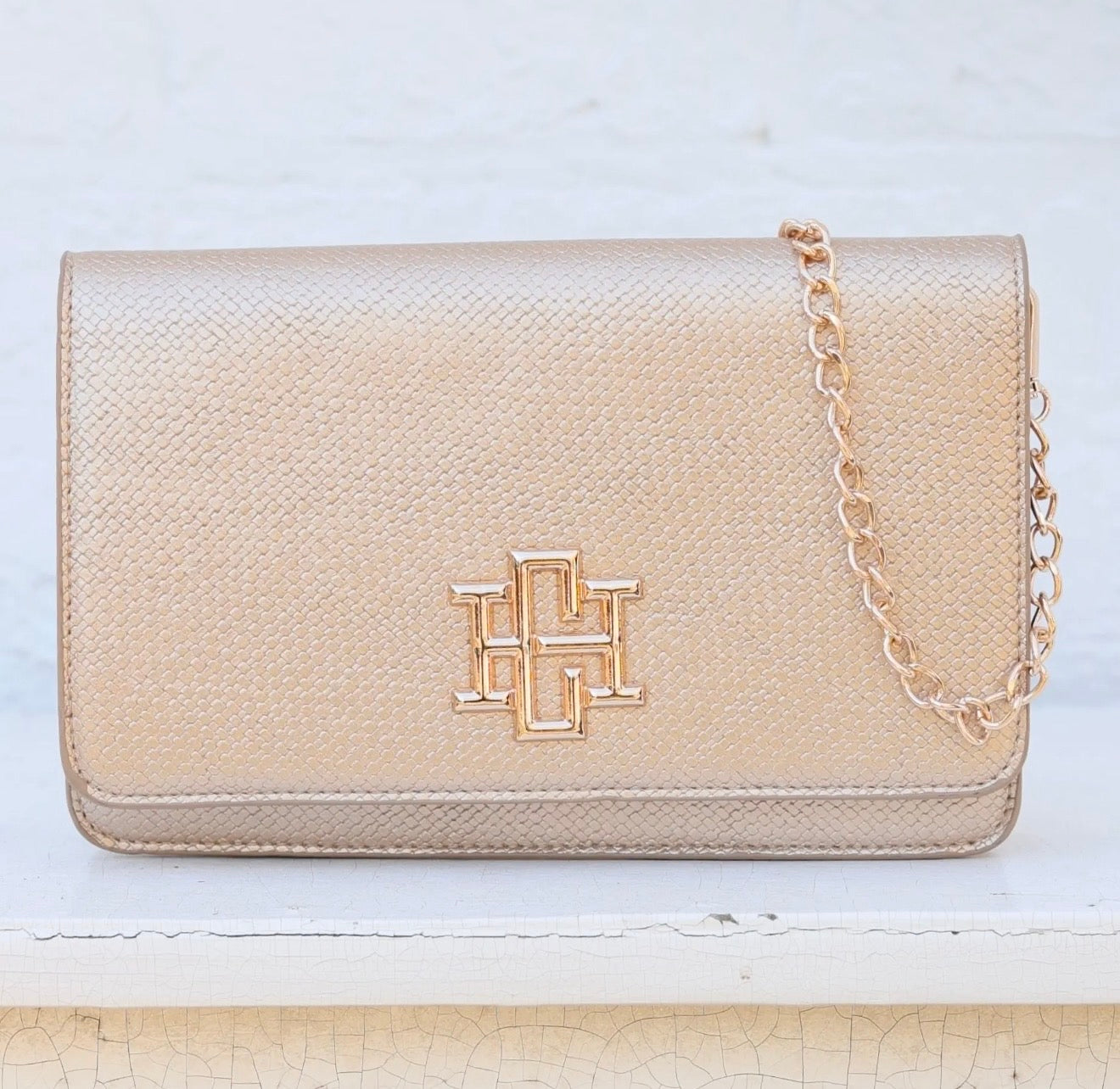 Bryn Crossbody Woven Gold