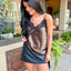 Asymmetrical Polka Dot Lace Tank