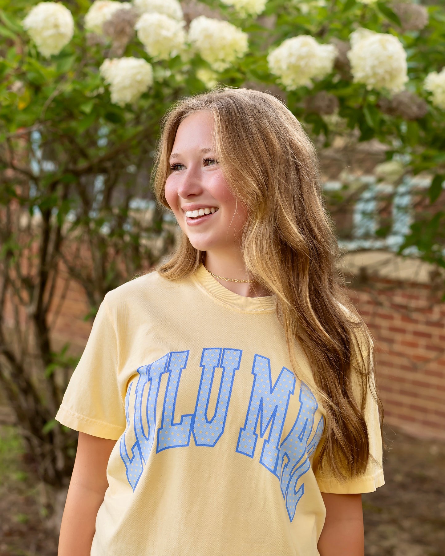 Lulu Mac Tee- Butter/Baby Blue