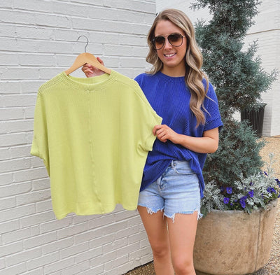 The Watson Ribbed Top- Lime