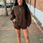 Mock Neck Pullover- Brown