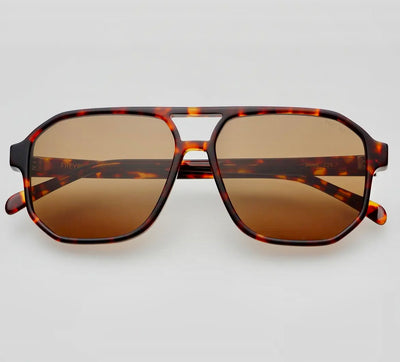 Billie Aviator Sunglasses- Dark Tortoise/Solid Brown