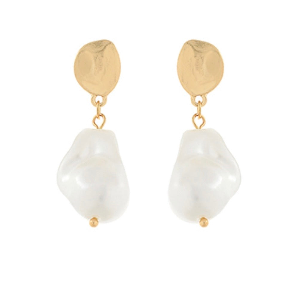 Baroque Pearl Dangle Earrings