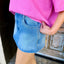Studded Denim Skort