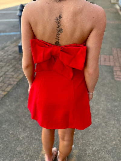 Bow Romper- Red