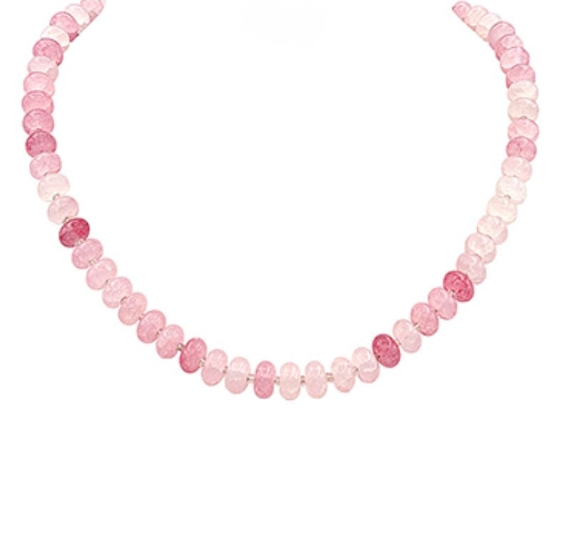 Rondelle Stone Necklace- 5 Colors