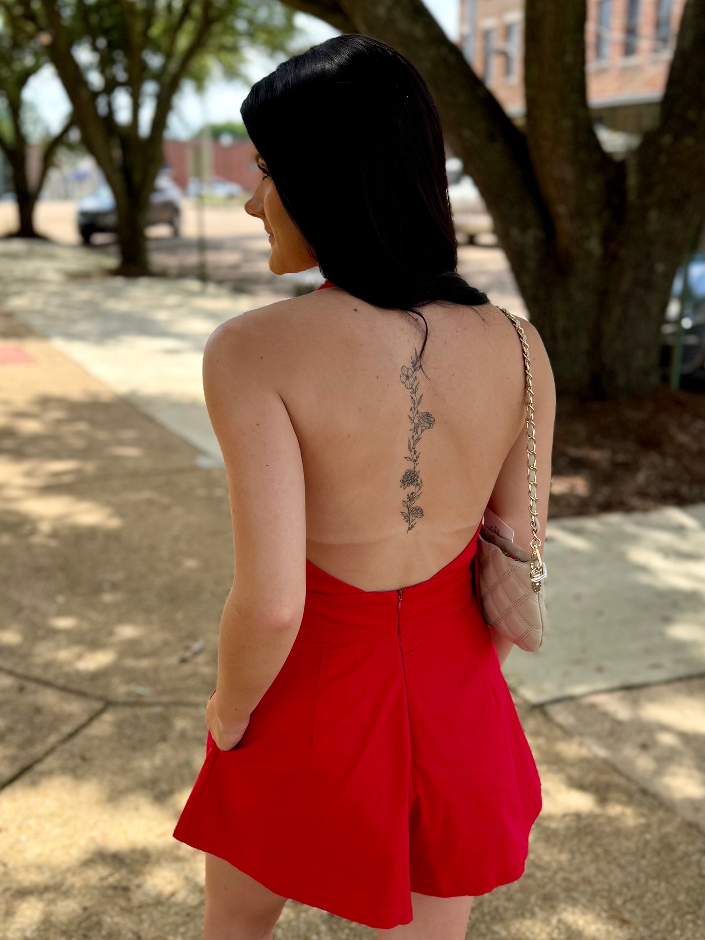 Backless Bow Romper