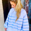 Christopher Pullover- Grey/Blue Stripe