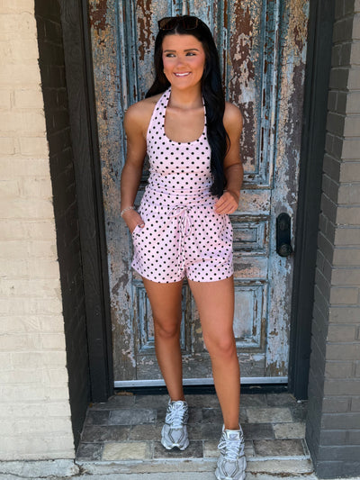 Polka-Dot Halter Set- Pink