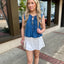 Denim Skort- White