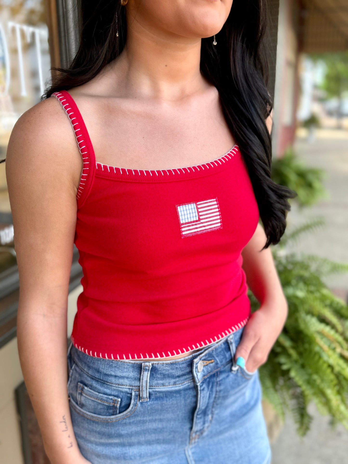American Flag Tank- Red