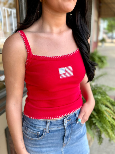 American Flag Tank- Red