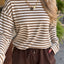 Weekend Plans Stripe Tee- Oatmeal
