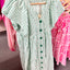 Button Up Midi Dress- Green Stripe