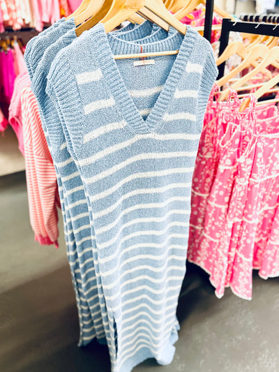 Knit Maxi Dress- Sky Blue