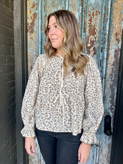 Vintage Floral Tie Top