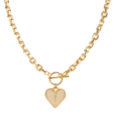 Puffy Heart Toggle Necklace