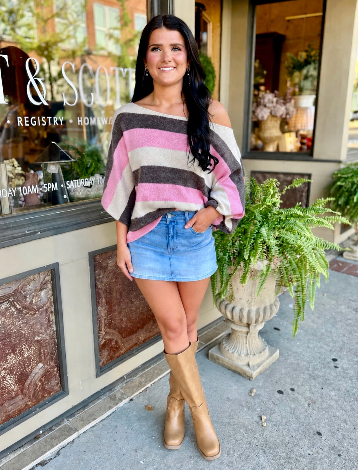 Elle Stripe Knit Top