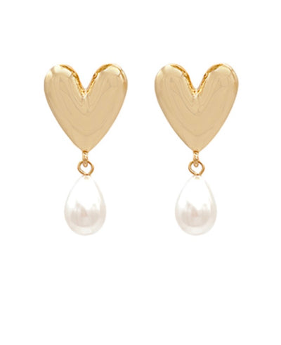 Heart + Pearl Earrings